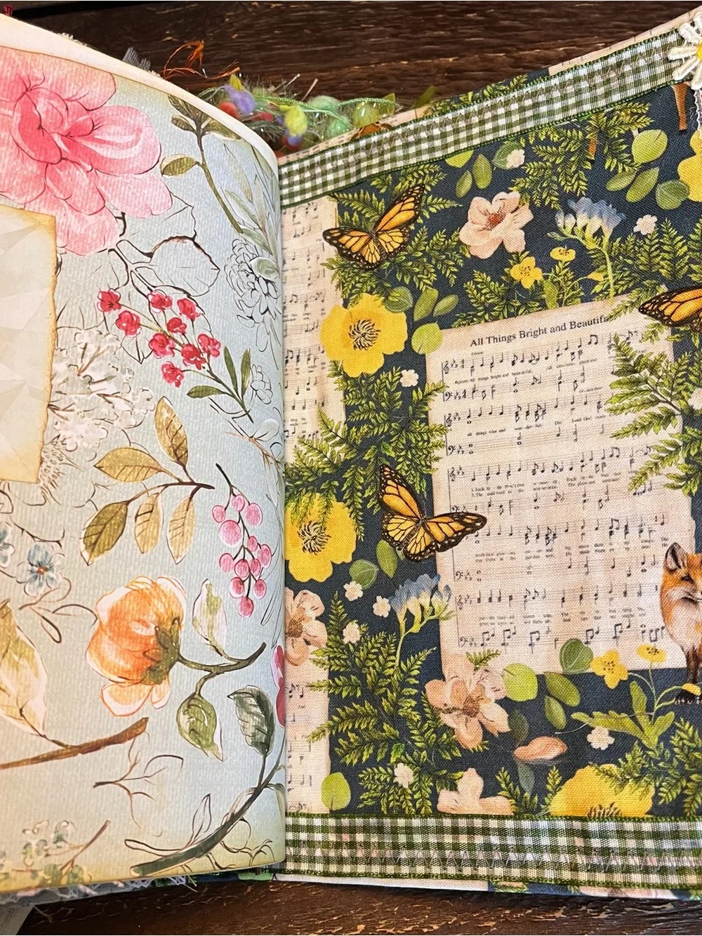 Junk Journal Nature Music Christian Faith Based Softcover Decorated 3 Sig